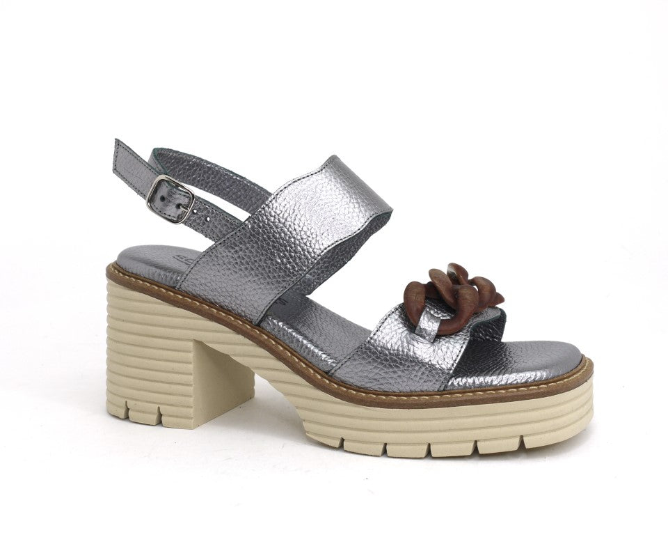 Birdie Sandal in Pewter