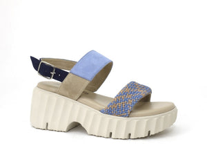 Maris Sandal in Denim/Sand