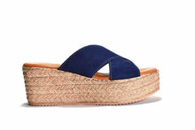 Load image into Gallery viewer, Bella Wedge in Navy Suede
