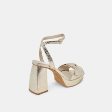 Load image into Gallery viewer, Pacie Heel in Platinum Distressed Leather
