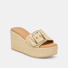 Load image into Gallery viewer, Jilian Wedge in Light Natural Raffia
