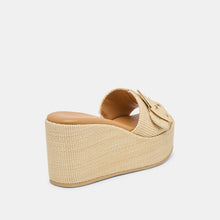 Load image into Gallery viewer, Jilian Wedge in Light Natural Raffia

