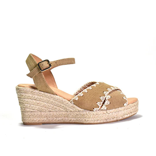 Ember Espadrille Wedge in Arena Suede