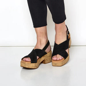 Malin Sandal in Black Suede