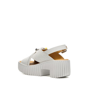 Plia Juno Sandal in White Mix