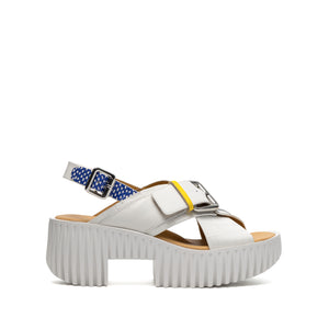 Plia Juno Sandal in White Mix