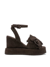 Load image into Gallery viewer, Rita Wedge in Chocolate Suede

