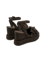 Load image into Gallery viewer, Rita Wedge in Chocolate Suede

