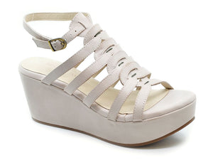 Ways Wedge in Off White Leather