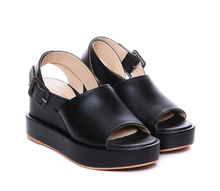 Load image into Gallery viewer, Luna Wedge in Black Nappa
