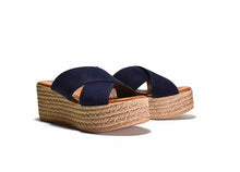 Load image into Gallery viewer, Bella Wedge in Navy Suede
