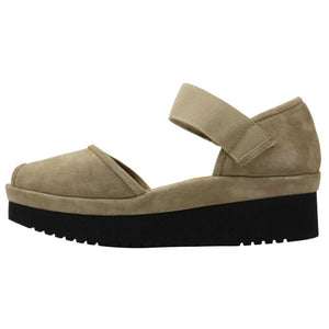 Amadour Platform Flat in Taupe Suede