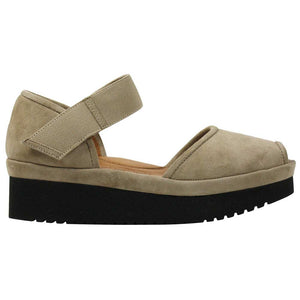 Amadour Platform Flat in Taupe Suede